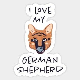 I Love My German Shepherd Sticker